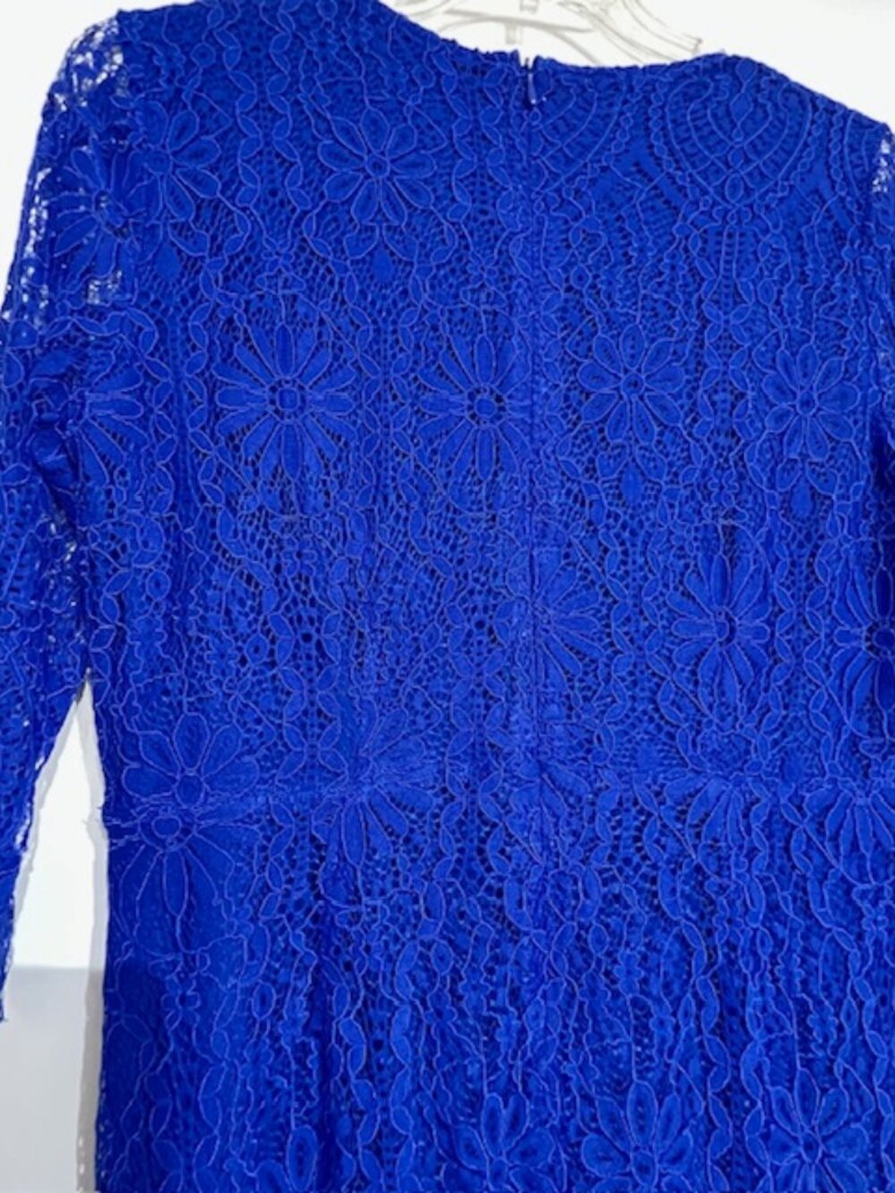 ALLANDWELL Womens Floral Lace Knee-Length Bodycon Party Dress Royal Blue Large - Picture 6 of 10